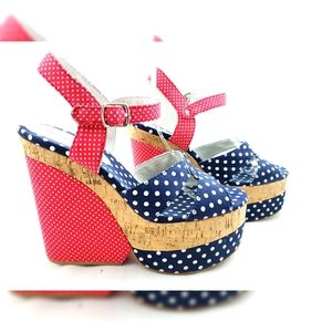 Jeffrey Campbell Platform Wedges Polka-dot 8.5